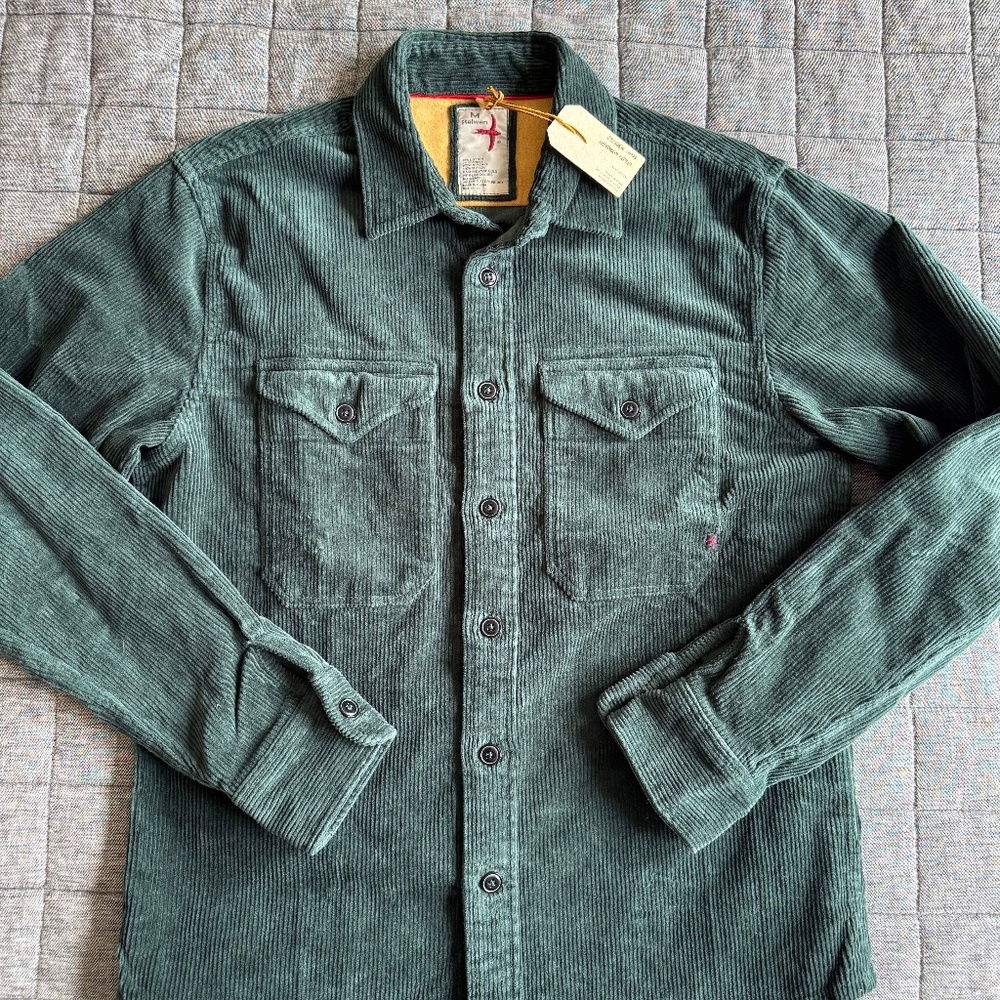 Relwen Corduroy Workshirt Shirt Jacket in Dark Forest Green - Men's Medium NWT